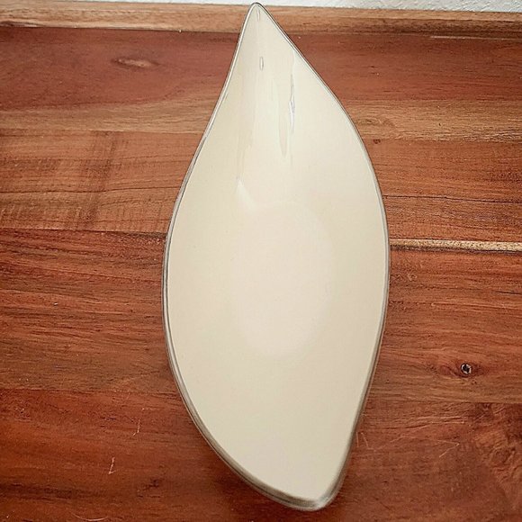 Lenox Olympia Nut Dish cream silver trim 1960s vintage danish modern style - Picture 6 of 9